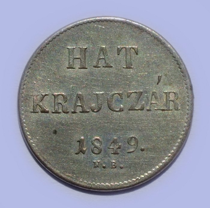 Uherská Revoluce, 6 Krejcar (Hat Krajczár) 1849 NB, Originál | Aukro